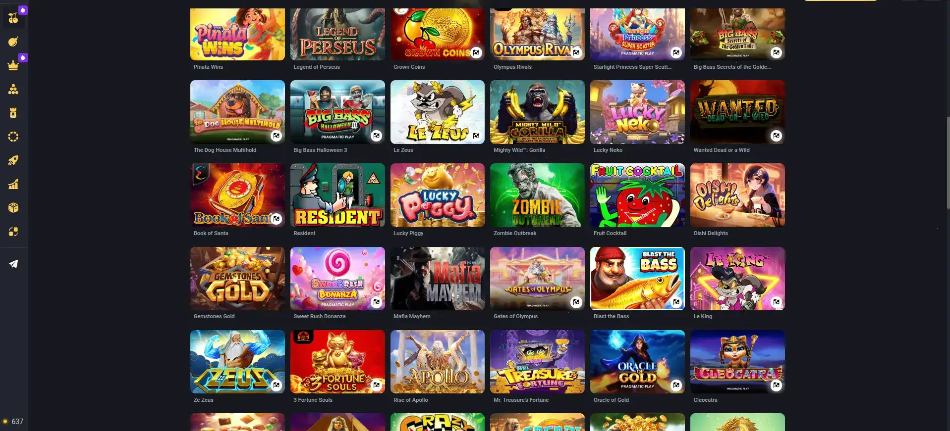 Интерфейс казино Абсолют 777 на компьютере